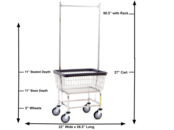 STANDARD LAUNDRY CART W  DOUBLE POLE RACK Discount