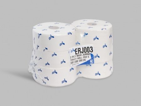 Jumbo Toilet Roll 3  Core 2 Ply White Pack of 6 (Pure Pulp) Sale