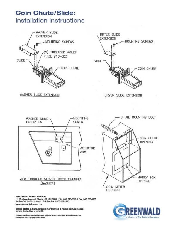 Greenwald Coin Chute - Vertical 8 - $1.75 Discount