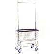 LARGE CAPACITY LAUNDRY CART W  DOUBLE POLE RACK For Sale