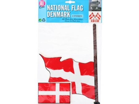 All Ride - Dannebrog Danish Flag Sticker - Medium 4St Online