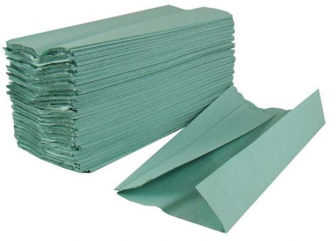 C-Fold 1Ply Green Recycled Hand Towels x 2400 For Sale