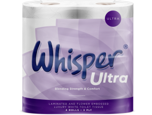 Whisper Ultra Luxury Toilet Roll 3 Ply White Pack of 40 For Discount