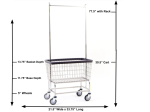 LARGE CAPACITY LAUNDRY CART W  DOUBLE POLE RACK For Sale